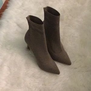 Brownish olive sock boot